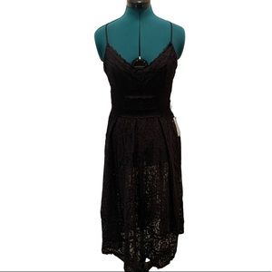Black Lace Midi Dress NWT